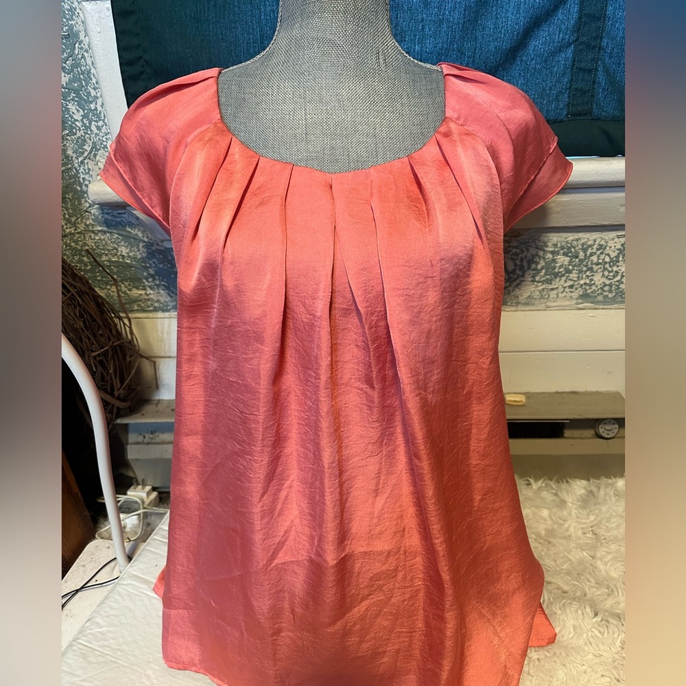 Dressbarn Coral Pleated Blouse